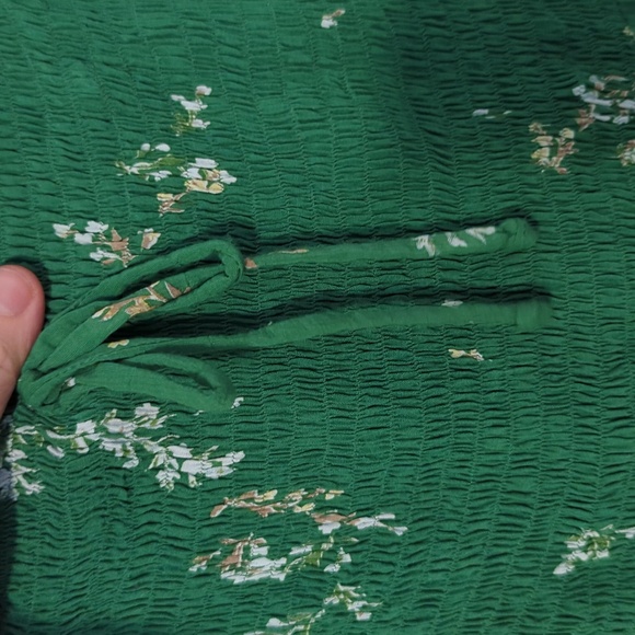 Faithfull the Brand Smocked Myrtille Dress Cottagecore Vacation Floral Green - Picture 6 of 10